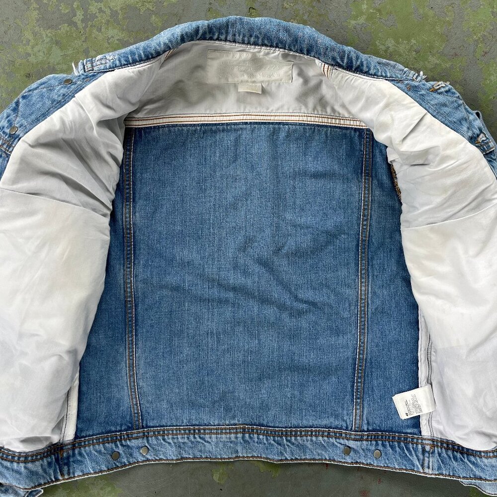 Men's RE Maison Martin Margiela x H&M Inside Out Denim Trucker Jacket Sz Med - Picture 3 of 4